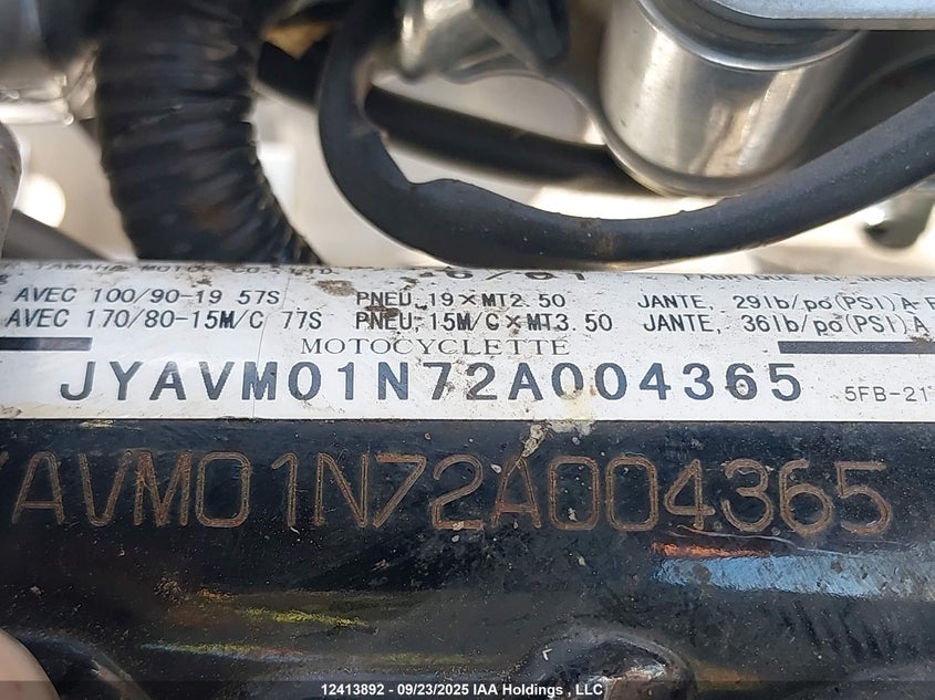 2002 Yamaha Xvs65 A VIN: JYAVM01N72A004365 Lot: 12413892