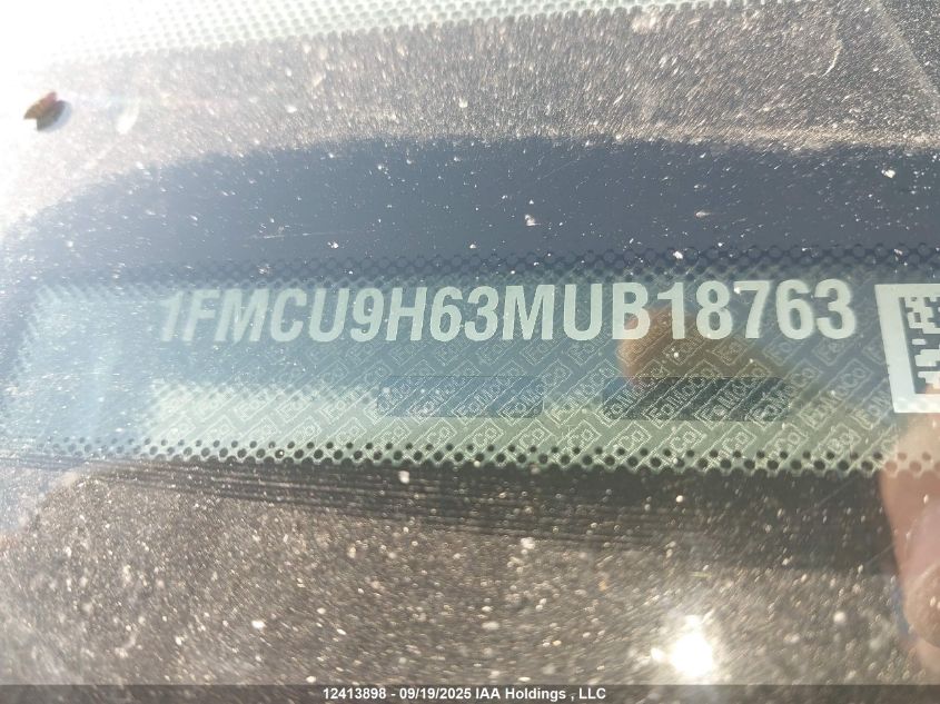 2021 Ford Escape Sel VIN: 1FMCU9H63MUB18763 Lot: 12413898