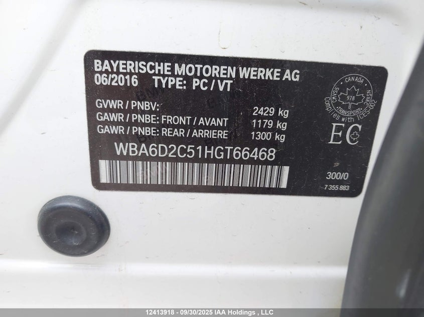 WBA6D2C51HGT66468 2017 BMW 6ER photo no. 9