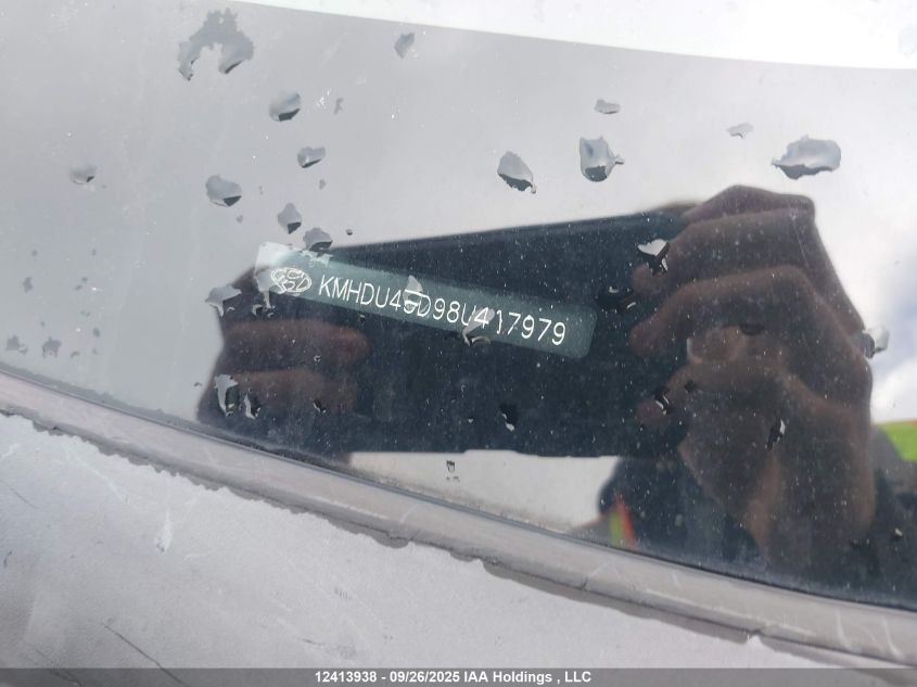 2008 Hyundai Elantra Gl/Gls/Gls Sport/Limited VIN: KMHDU45D98U417979 Lot: 12413938