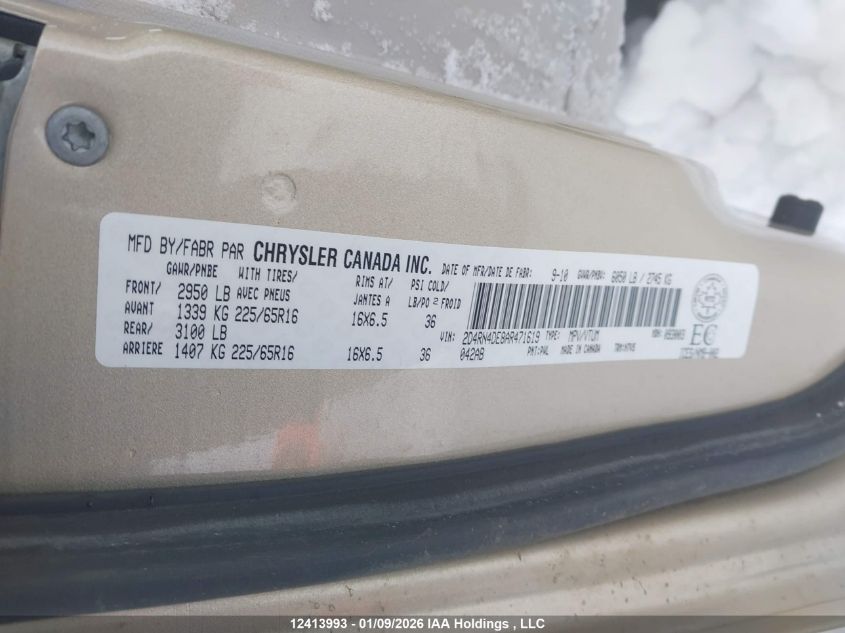 2010 Dodge Grand Caravan Se VIN: 2D4RN4DE8AR471619 Lot: 12413993