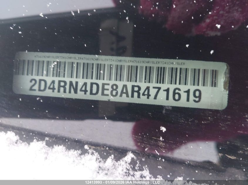 2010 Dodge Grand Caravan Se VIN: 2D4RN4DE8AR471619 Lot: 12413993
