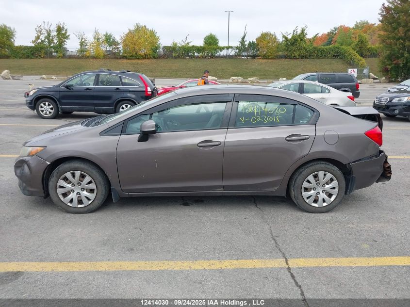 2012 Honda Civic Lx VIN: 2HGFB2F42CH023615 Lot: 12414030