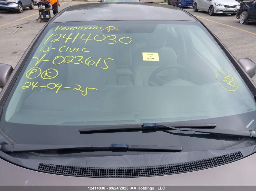 2012 Honda Civic Lx VIN: 2HGFB2F42CH023615 Lot: 12414030