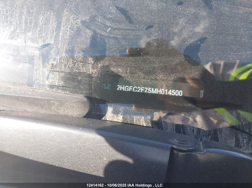 2021 Honda Civic Ex 4Dr VIN: 2HGFC2F75MH014500 Lot: 12414162