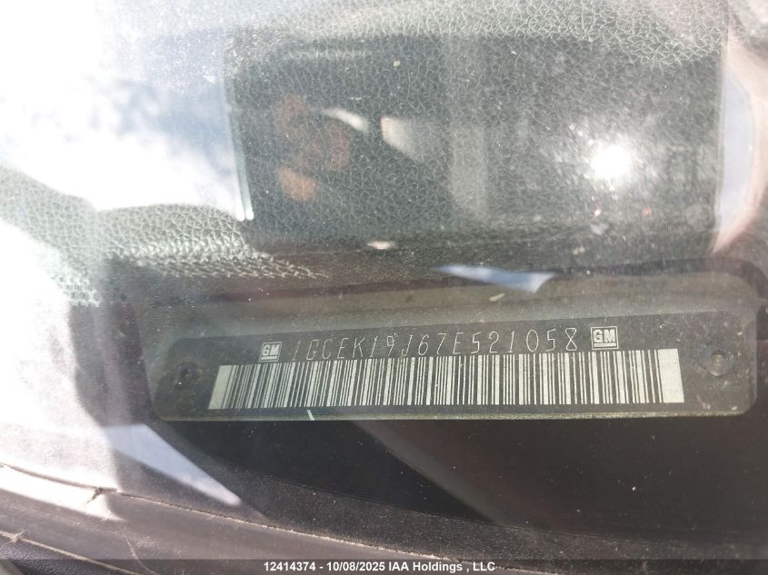 2007 Chevrolet Silverado K1500 VIN: 1GCEK19J67E521058 Lot: 12414374