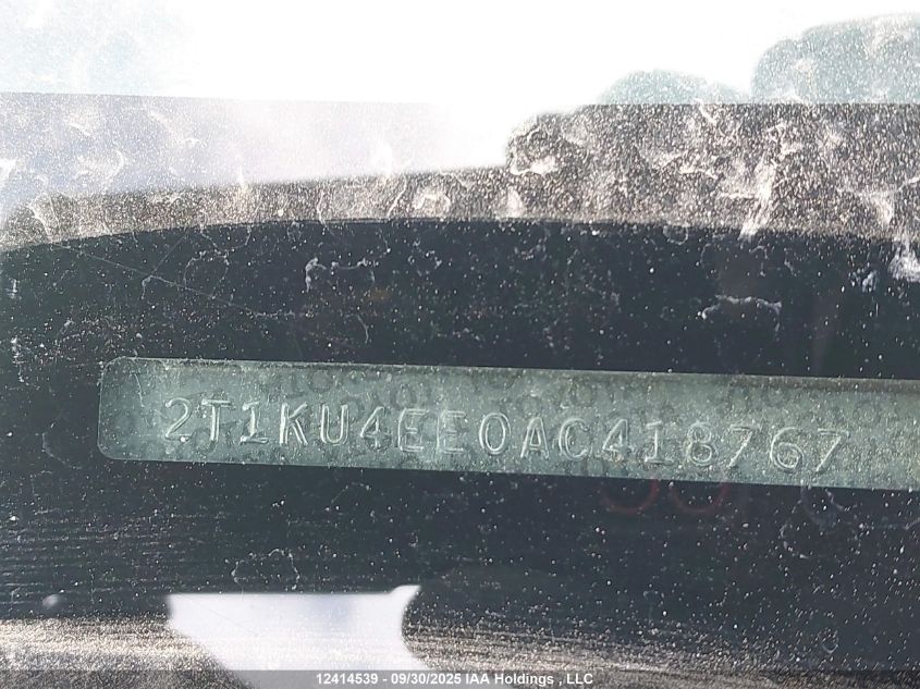 2010 Toyota Corolla Matrix VIN: 2T1KU4EE0AC418767 Lot: 12414539