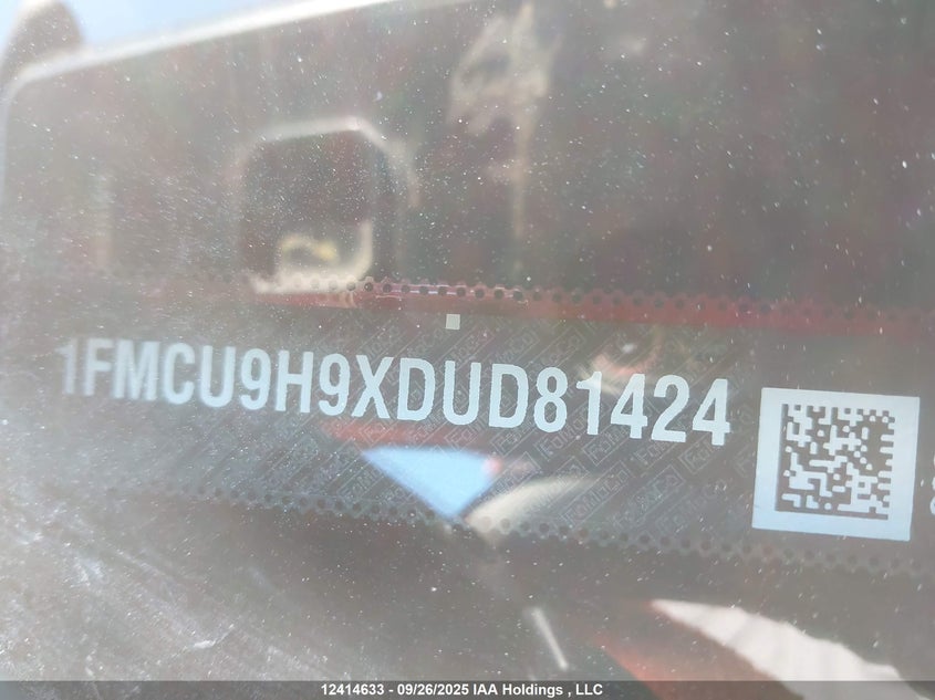 2013 Ford Escape Sel VIN: 1FMCU9H9XDUD81424 Lot: 12414633