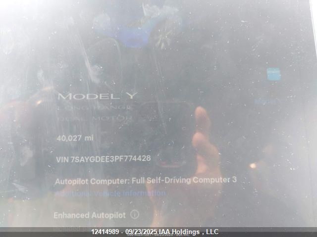 2023 Tesla Model Y VIN: 7SAYGDEE3PF774428 Lot: 12414989