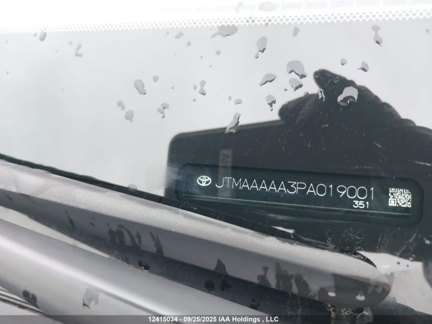 2023 Toyota Bz4X VIN: JTMAAAAA3PA019001 Lot: 12415034