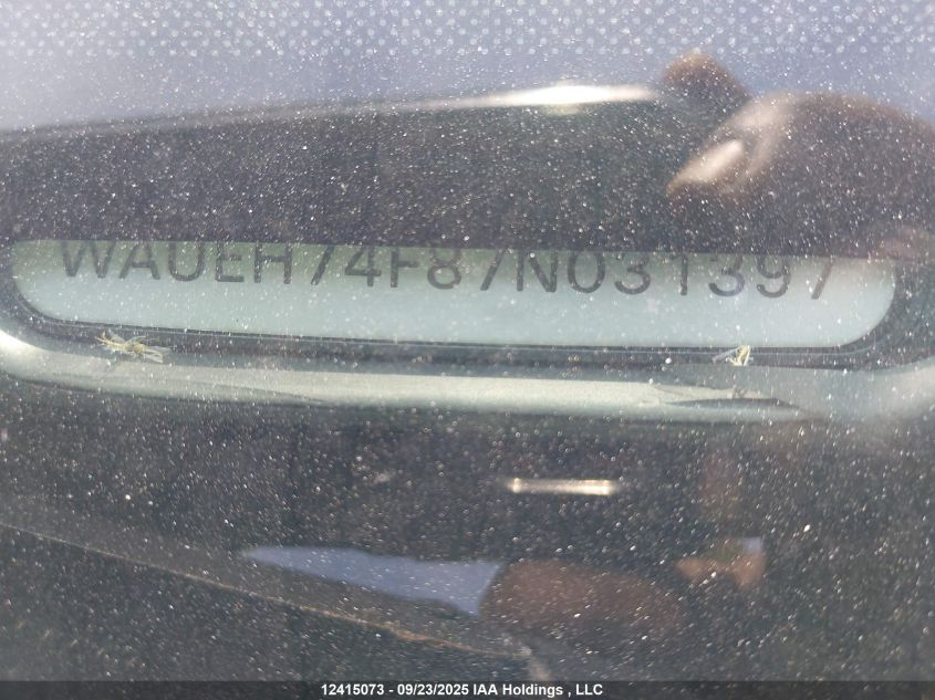 2007 Audi A6 S-Line Quattro VIN: WAUEH74F87N031397 Lot: 12415073