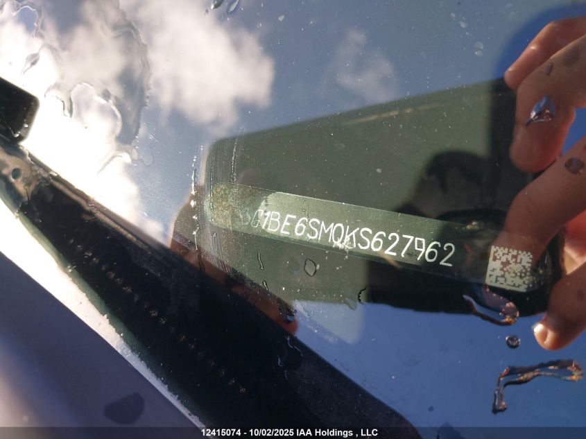 2019 Chevrolet Cruze Lt VIN: 3G1BE6SM0KS627962 Lot: 12415074