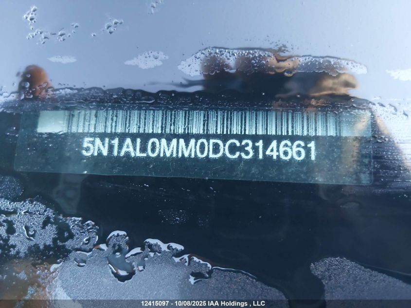 2013 Infiniti Jx35 VIN: 5N1AL0MM0DC317661 Lot: 12415097