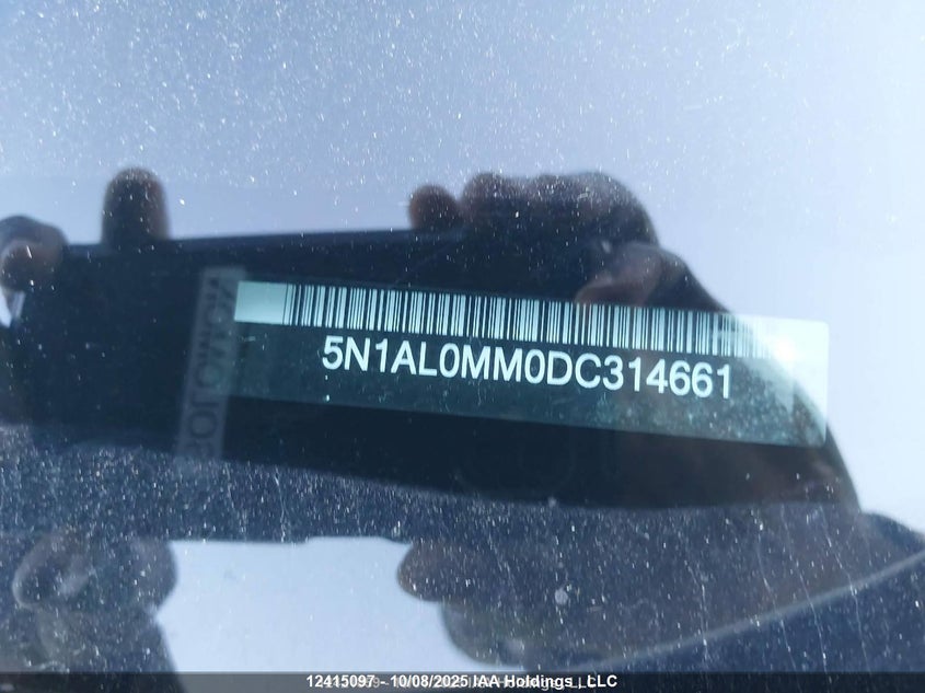 2013 Infiniti Jx35 VIN: 5N1AL0MM0DC317661 Lot: 12415097