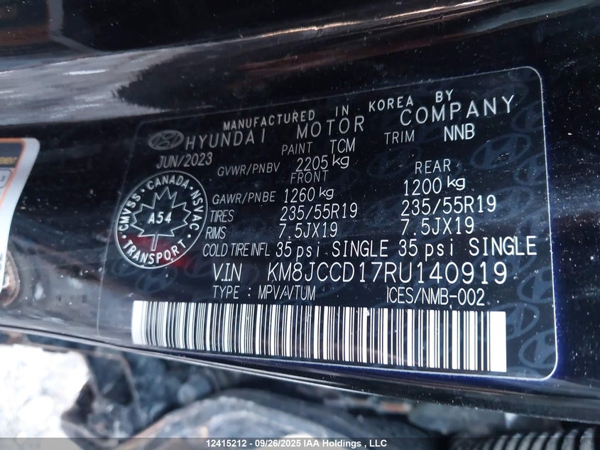 KM8JCCD17RU140919 2024 HYUNDAI TUCSON photo no. 9