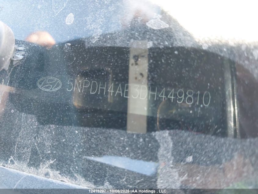 2013 Hyundai Elantra Gls/Limited VIN: 5NPDH4AE3DH449810 Lot: 12415297