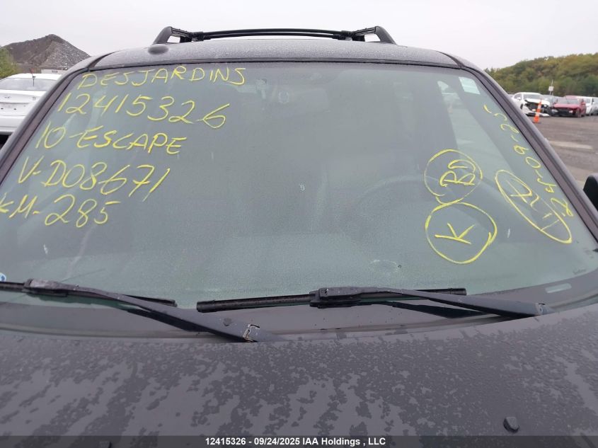 2010 Ford Escape Limited VIN: 1FMCU9EG0AKD08671 Lot: 12415326