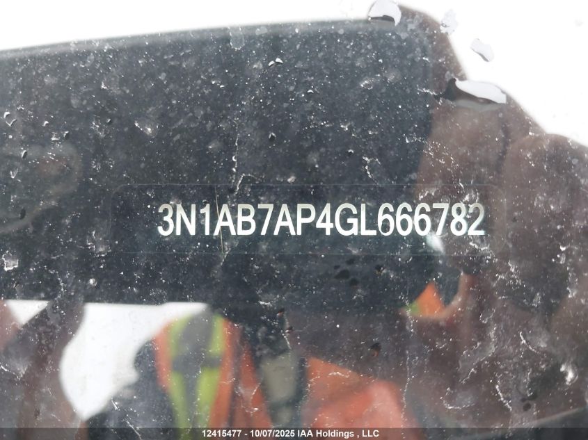 2016 Nissan Sentra 1.8 S/1.8 Sl/1.8 Sr/1.8 Sv VIN: 3N1AB7AP4GL666782 Lot: 12415477