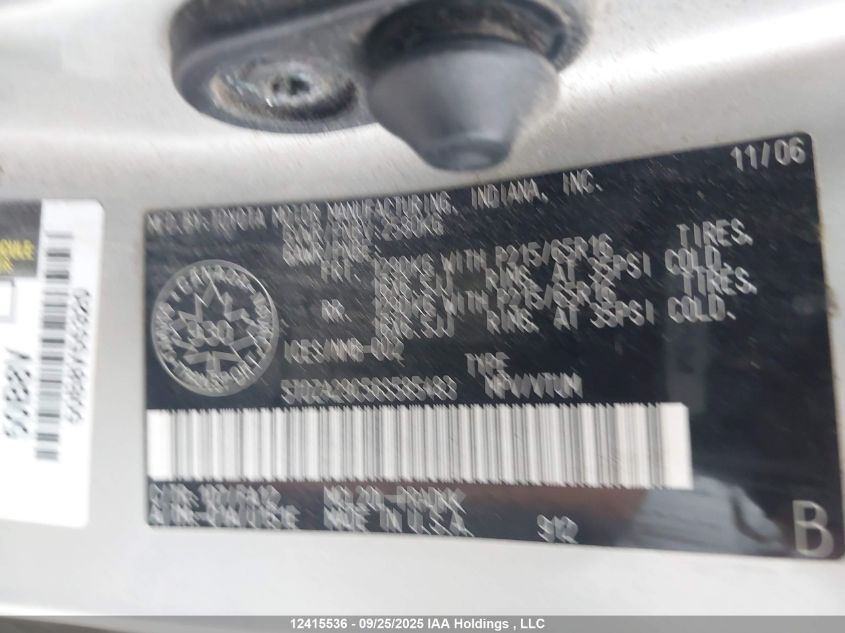 2006 Toyota Sienna Ce 7 Passenger/Ce 8 Passenger VIN: 5TDZA29C56S585483 Lot: 12415536