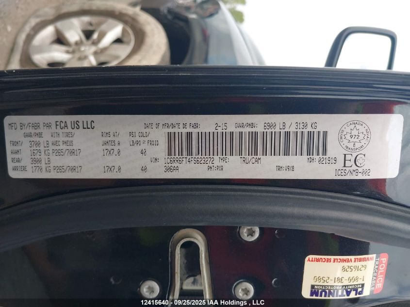 2015 Ram 1500 St VIN: 1C6RR6FT4FS623272 Lot: 12415640