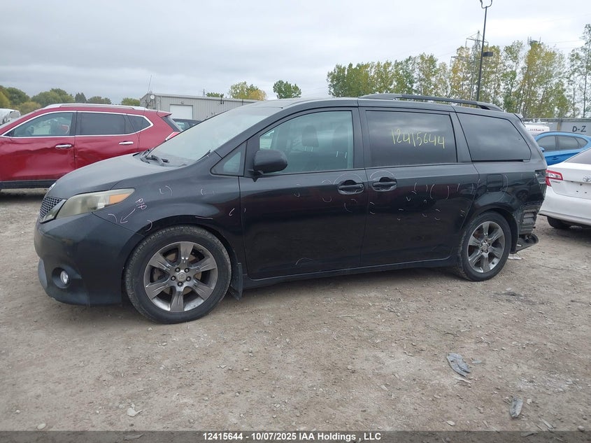 2012 Toyota Sienna 3.5 Se 8 Passenger Black Lot 111012415644 Vin 5TDXK3DC4CS200976
