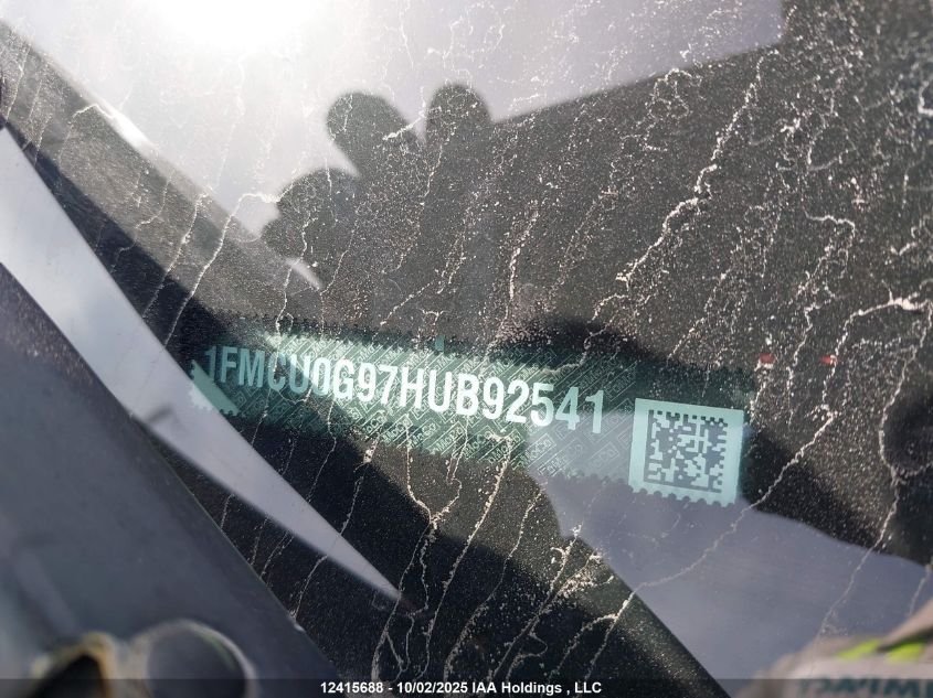 2017 Ford Escape VIN: 1FMCU0G97HUB92541 Lot: 12415688