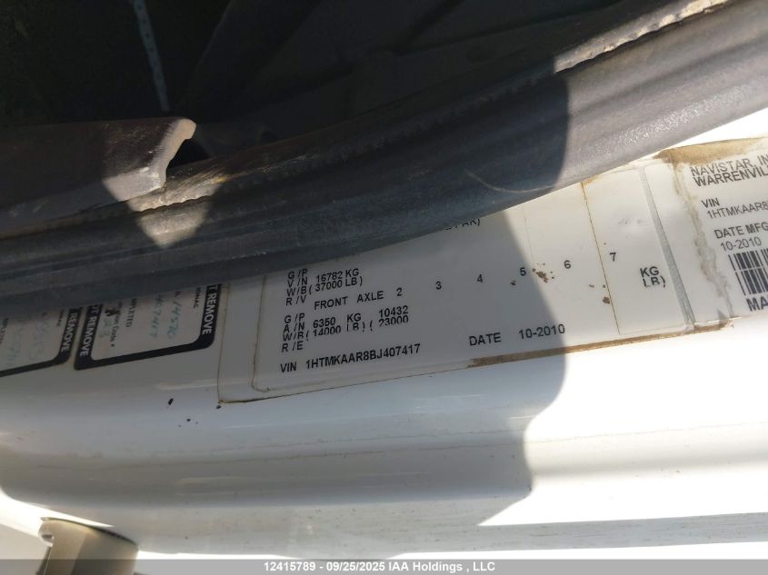 2011 International 4000 4400 VIN: 1HTMKAAR8BJ407417 Lot: 12415789