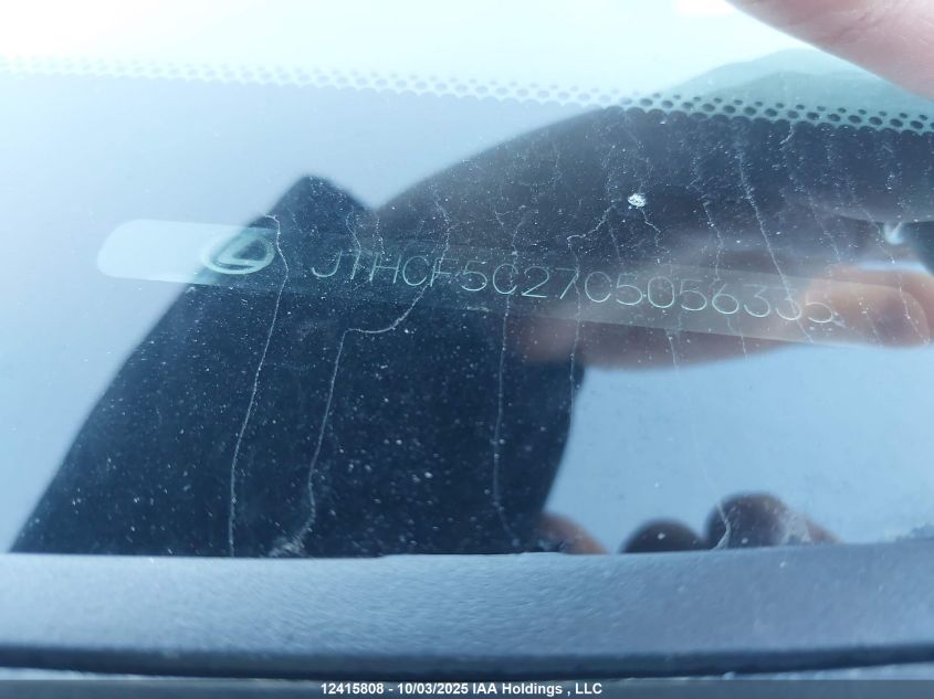 2012 Lexus Is 250 VIN: JTHCF5C27C5056335 Lot: 12415808