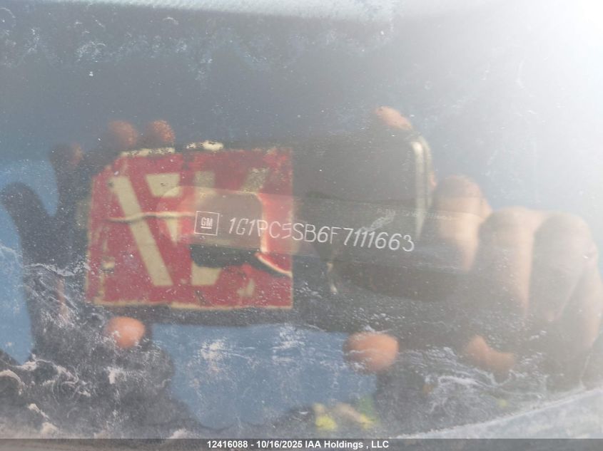 2015 Chevrolet Cruze VIN: 1G1PC5SB6F7111663 Lot: 12416088