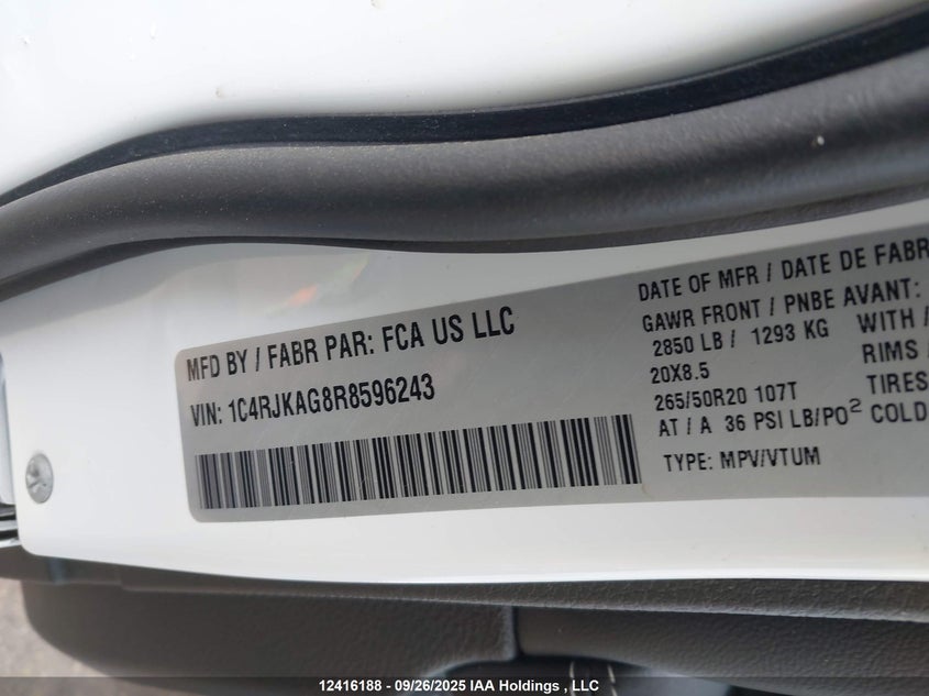 1C4RJKAG8R8596243 2024 JEEP GRAND CHEROKEE photo no. 9