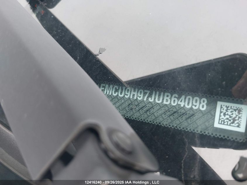 2018 Ford Escape Sel VIN: 1FMCU9H97JUB64098 Lot: 12416240