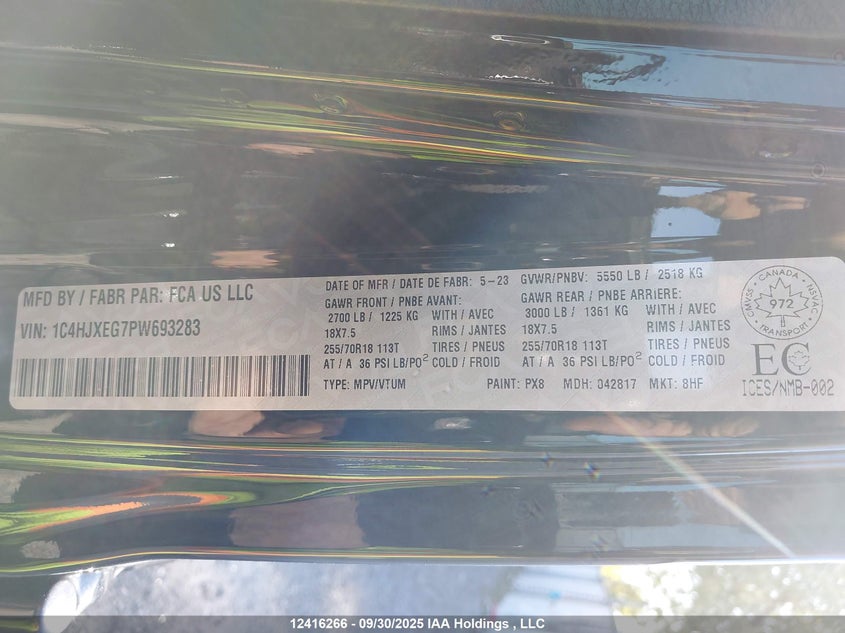 1C4HJXEG7PW693283 2023 JEEP WRANGLER photo no. 9