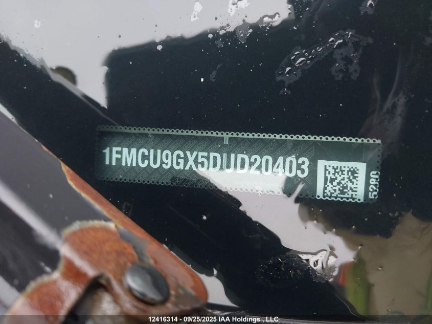 2013 Ford Escape Se VIN: 1FMCU9GX5DUD20403 Lot: 12416314