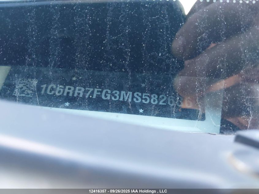 2021 Ram 1500 Classic Tradesman VIN: 1C6RR7FG3MS582686 Lot: 12416357