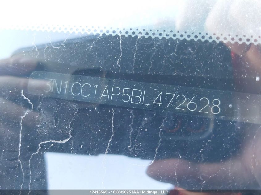 2011 Nissan Versa 1.6 Base VIN: 3N1CC1AP5BL472628 Lot: 12416565
