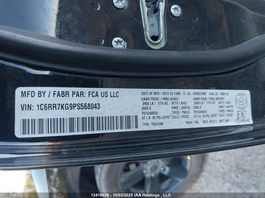 1C6RR7KG9PS568043 2023 RAM 1500 photo no. 9