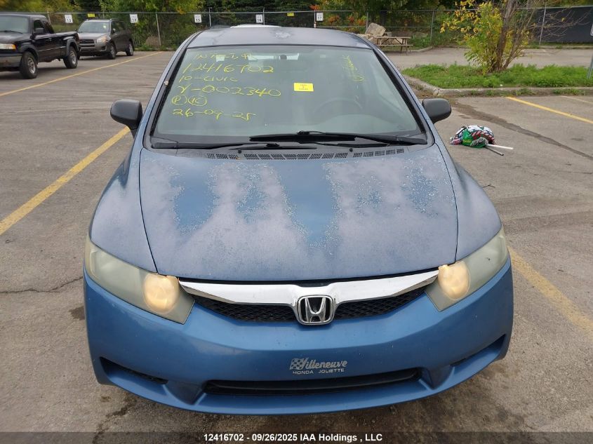 2010 Honda Civic VIN: 2HGFA1F42AH002340 Lot: 12416702