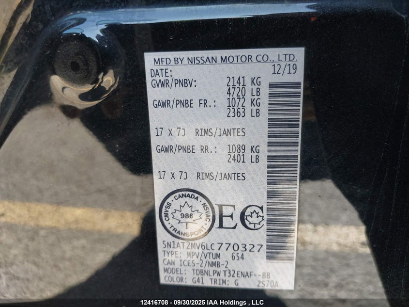 5N1AT2MV6LC770327 2020 NISSAN ROGUE photo no. 18
