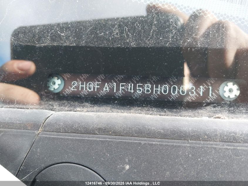 2011 Honda Civic Dx-G VIN: 2HGFA1F45BH000311 Lot: 12416746