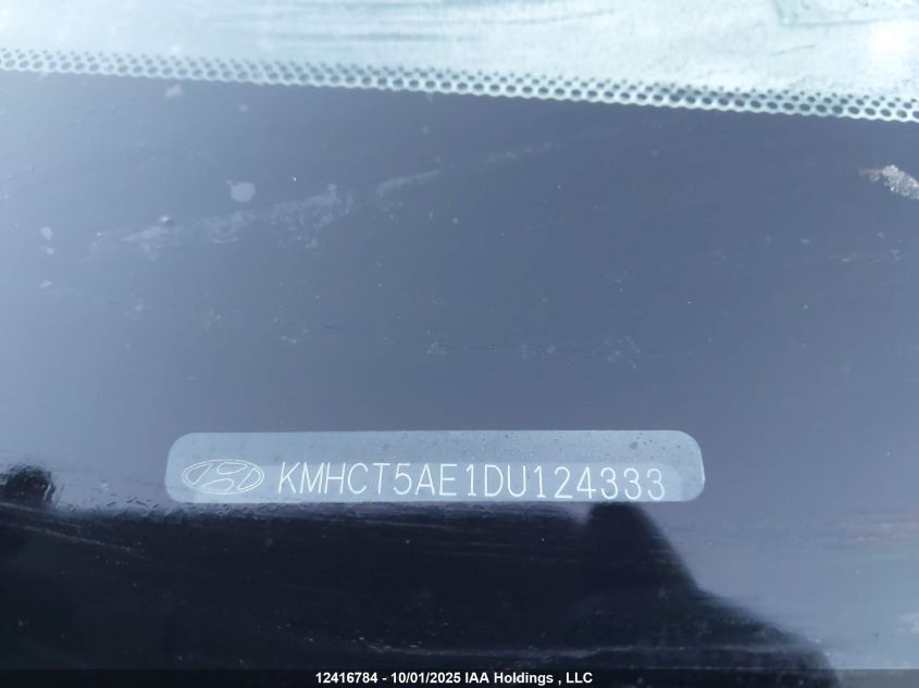 2013 Hyundai Accent Gl VIN: KMHCT5AE1DU124333 Lot: 12416784