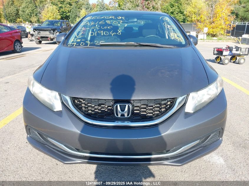 2013 Honda Civic VIN: 2HGFB2E51DH019048 Lot: 12416807