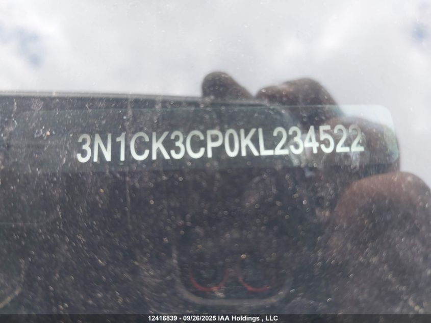 2019 Nissan Micra VIN: 3N1CK3CP0KL234522 Lot: 12416839