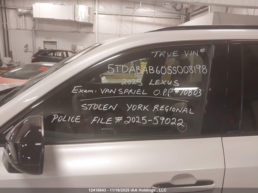 2025 Lexus Tx 500H VIN: 5TDABAB60SS008198 Lot: 12416843