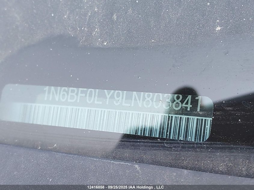 2020 Nissan Nv Cargo Nv2500 Hd S V6/Sv V6 VIN: 1N6BF0LY9LN803841 Lot: 12416858