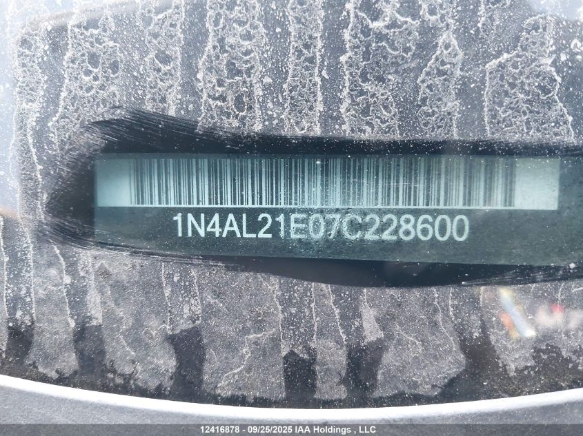 2007 Nissan Altima 2.5 S VIN: 1N4AL21E07C228600 Lot: 12416878