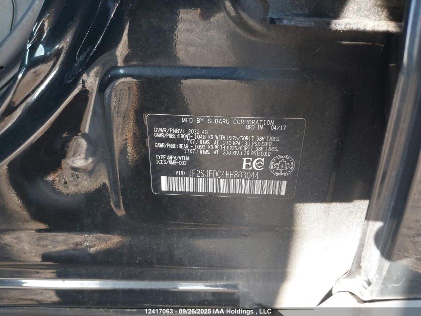2017 Subaru Forester 2.5I Premium VIN: JF2SJEDC4HH803044 Lot: 12417063