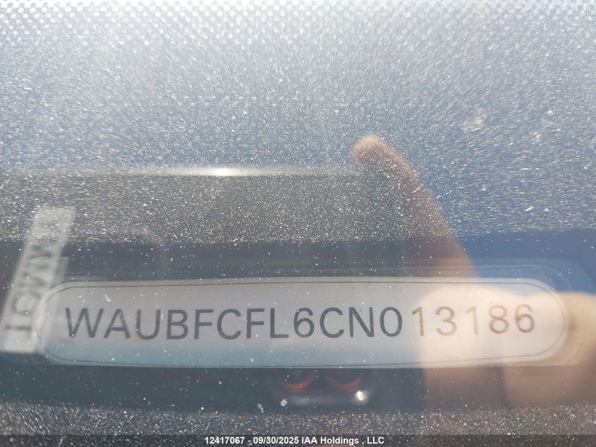 2012 Audi A4 VIN: WAUBFCFL6CN013186 Lot: 12417067