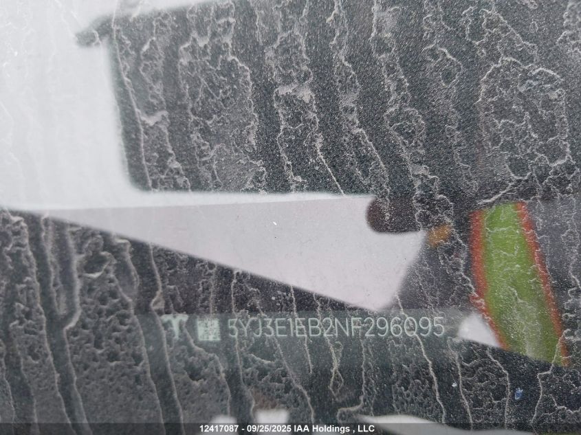 2022 Tesla Model 3 VIN: 5YJ3E1EB2NF296095 Lot: 12417087