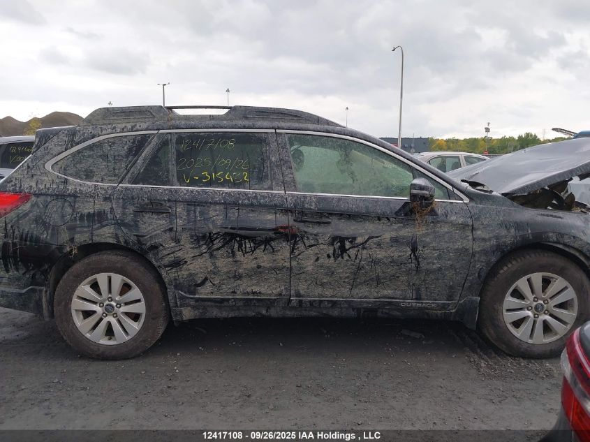 2018 Subaru Outback 2.5I Premium VIN: 4S4BSDGC5J3315432 Lot: 12417108