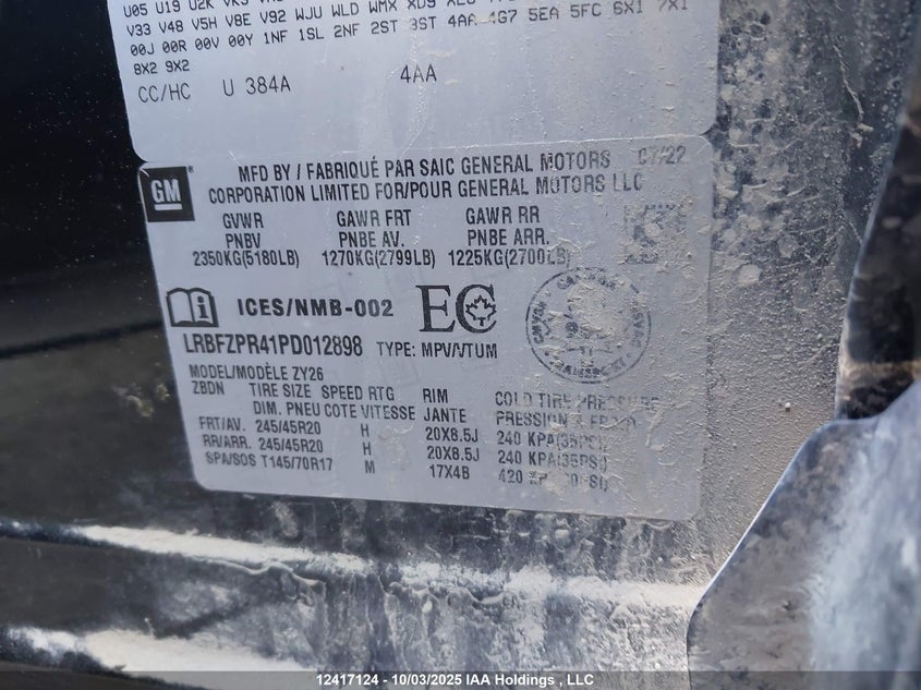LRBFZPR41PD012898 2023 BUICK ENVISION photo no. 9